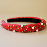 Slender Headband Red Pearl 