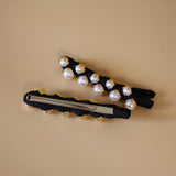 Black Pearl Hair Clips (2pcs)