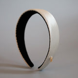 White Grey Silky Satin Thin Headband