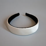White Grey Silky Satin Thin Headband