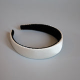 White Grey Silky Satin Thin Headband
