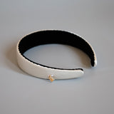 White Grey Silky Satin Thin Headband