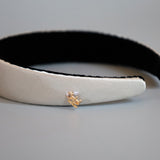 White Grey Silky Satin Thin Headband