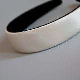 White Grey Silky Satin Thin Headband