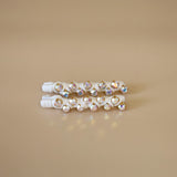 White Studs Hair Clips (2pcs)