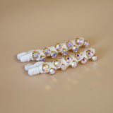 White Studs Hair Clips (2pcs)