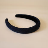 Slender Headband Black Lame No Studs