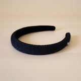 Slender Headband Black Lame No Studs