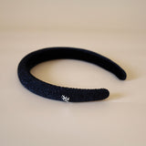 Slender Headband Black Lame No Studs