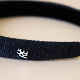 Slender Headband Black Lame No Studs