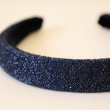 Slender Headband Black Lame No Studs