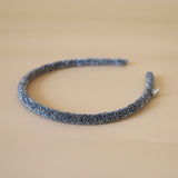 Tight Headband Silver Lame No Studs