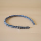 Tight Headband Silver Lame No Studs