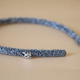 Tight Headband Silver Lame No Studs