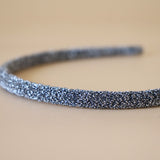 Tight Headband Silver Lame No Studs
