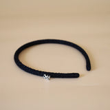 Tight Headband Black Lame No Studs