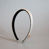White Grey Silky Satin Slim Headband
