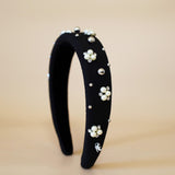 OG Headband Black Silver Pearl