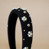 OG Headband Black Silver Pearl