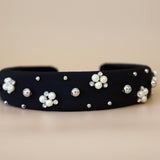 OG Headband Black Silver Pearl