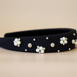 OG Headband Black Silver Pearl