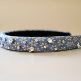 Slender Headband Blue Silver