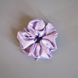 Purple Silky Satin Scrunchie