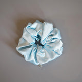 Sky Blue Silky Satin Scrunchie