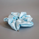 Sky Blue Silky Satin Scrunchie