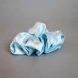 Sky Blue Silky Satin Scrunchie