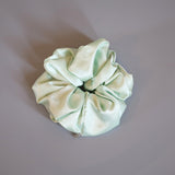 Lime Green Silky Satin Scrunchie