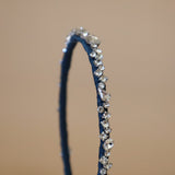 Narrow Headband Blue Silver