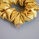 Yellow Gold Silky Satin Mini Scrunchie