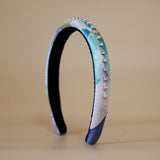 Slneder Headband Silver Center Studs