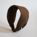 Wide Headband Brown Cotton