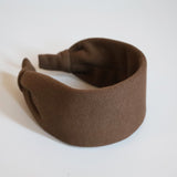 Wide Headband Brown Cotton