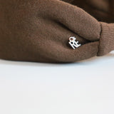Wide Headband Brown Cotton