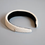 Thin Headband Off White Cotton
