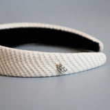 Thin Headband Off White Cotton