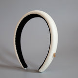 Eco White Leather Slender Headband