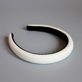 Eco White Leather Slender Headband