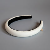 Eco White Leather Slender Headband