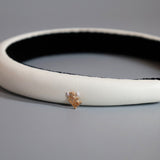 Eco White Leather Slender Headband