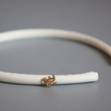 Eco White Leather Tight Headband