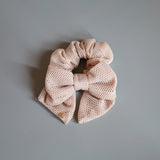 Off Beige Luxe Mesh Ribbon Scrunchie