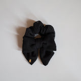 Black Luxe Mesh Ribbon Scrunchie
