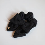 Black Luxe Mesh Ribbon Scrunchie