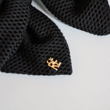 Black Luxe Mesh Ribbon Scrunchie