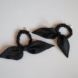 Black Sheer Dot Scrunchie Pony
