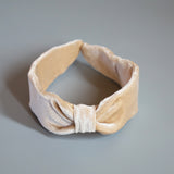 Beige Velour Turban Headband